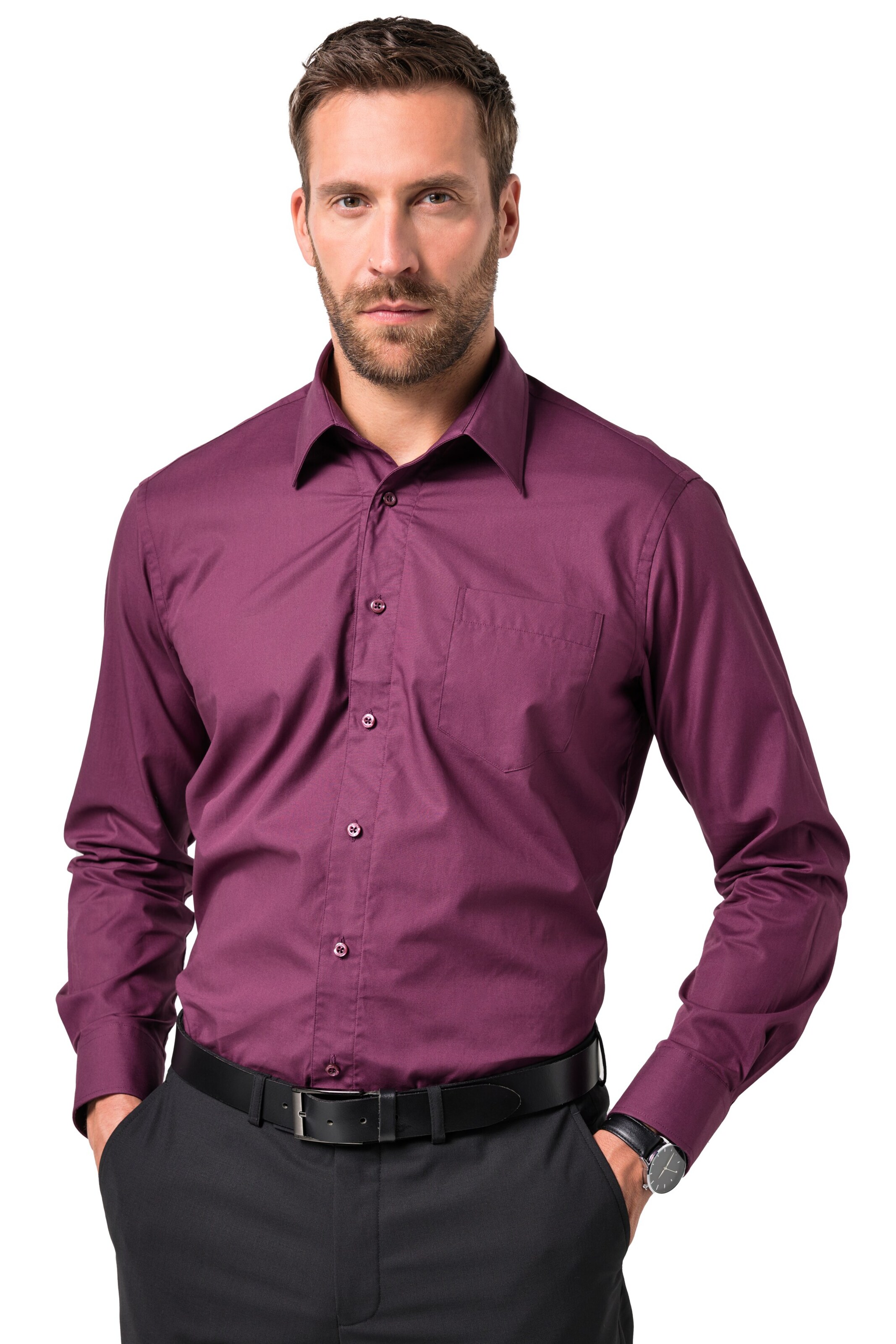 JP1880 Comfort fit Overhemd in Lila: voorkant