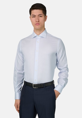 Coupe regular Chemise Boggi Milano en bleu : devant