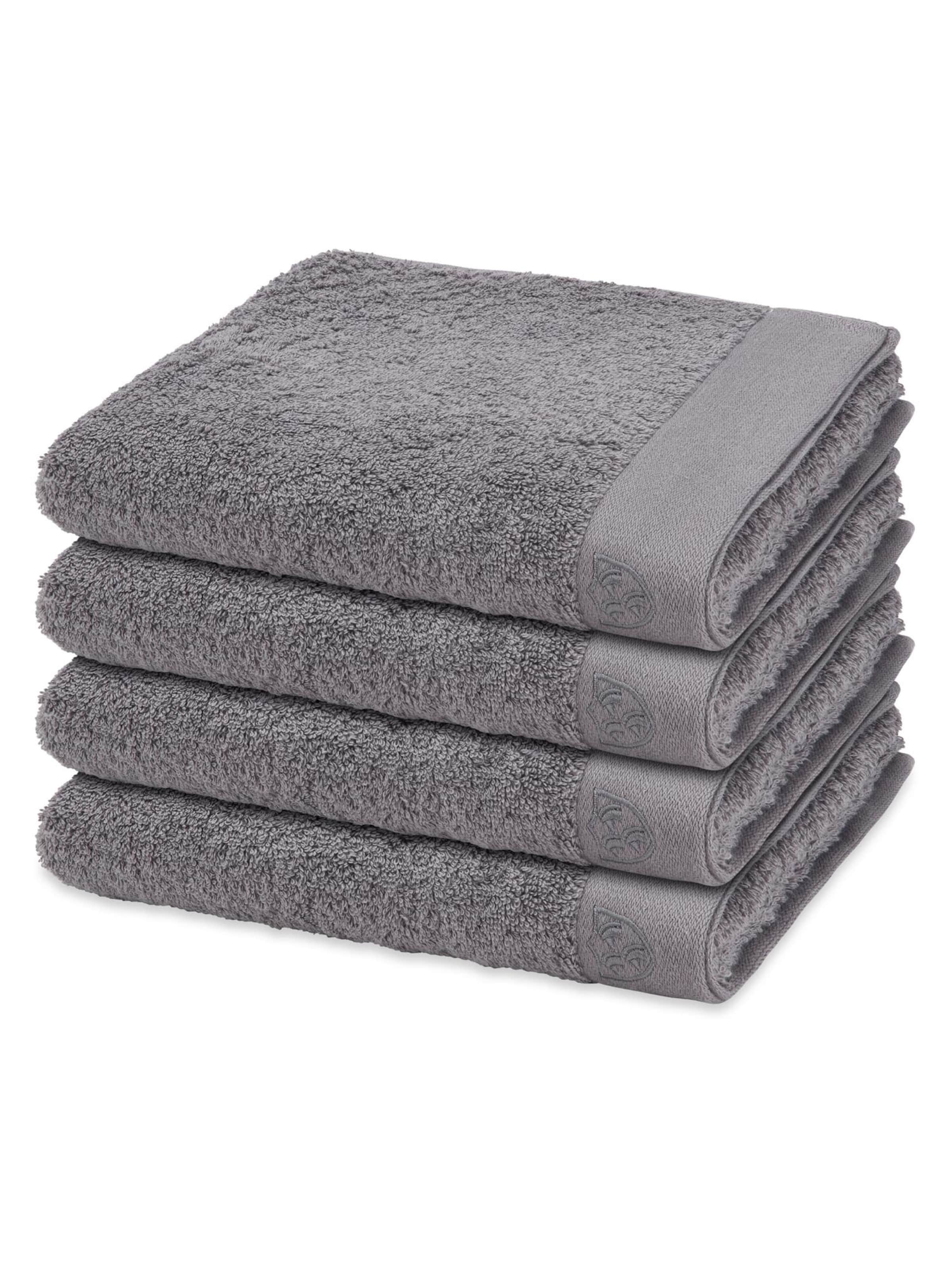 ROSS Towel 'Doubleface Stripes' in Grey: front