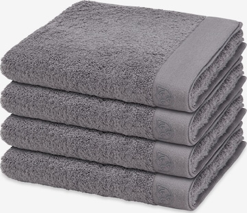 ROSS Towel 'Doubleface Stripes' in Grey: front