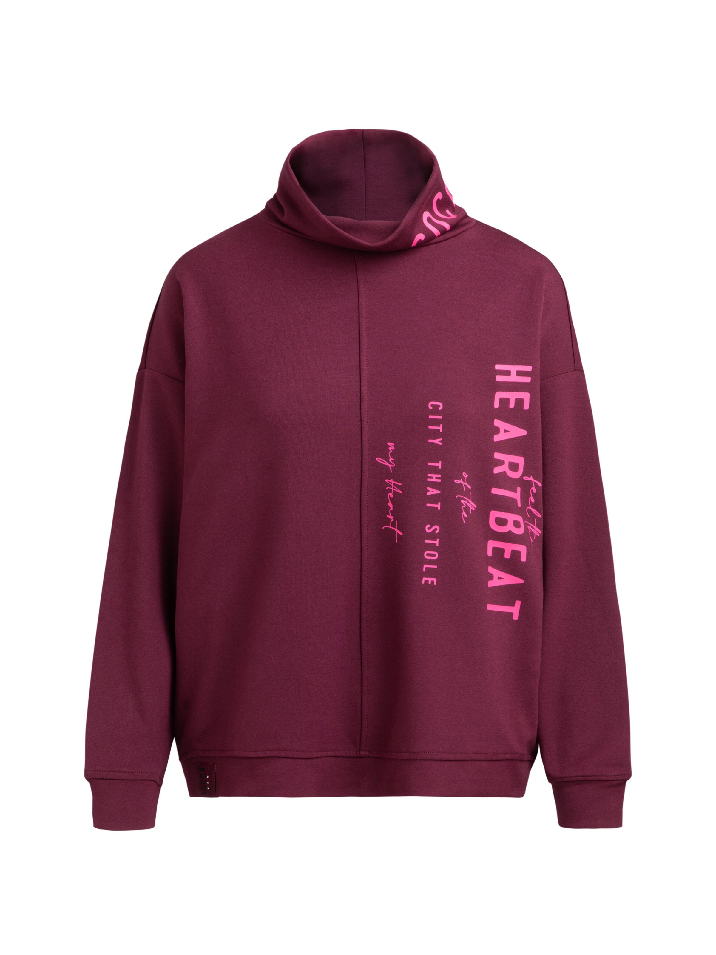 Soccx Scuba-Sweatshirt mit Stehkragen und Logo Prints in Rot: Vorderseite