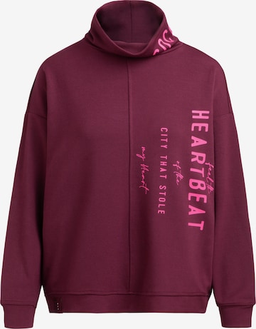 Soccx Scuba-Sweatshirt mit Stehkragen und Logo Prints in Rot: Vorderseite