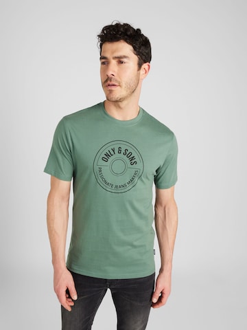 T-Shirt 'LAMER' Only & Sons en vert : devant