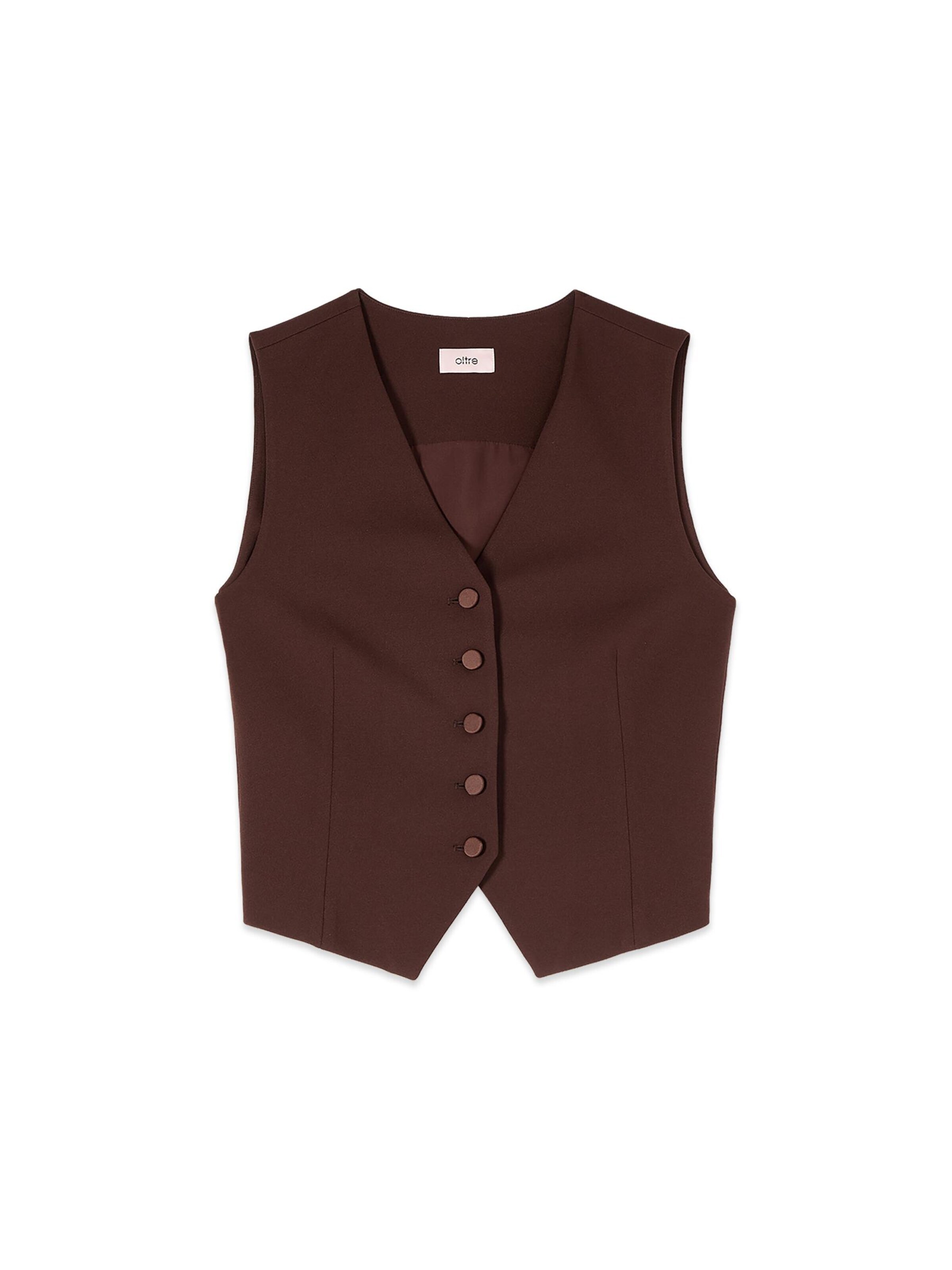 oltre Gilet in Bruin: voorkant