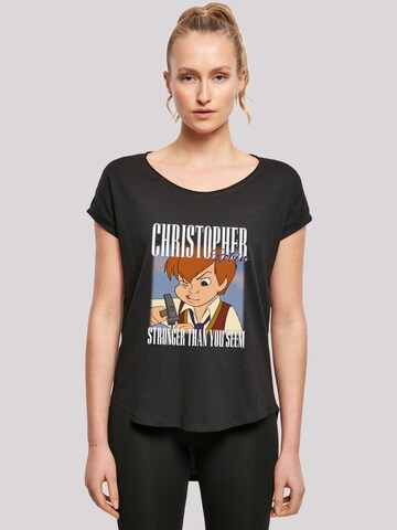 F4NT4STIC Shirt 'Disney Winnie The Pooh Christopher Robin Montage' in Zwart: voorkant