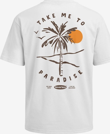 Neverless Shirt 'Take me to Paradise' in White: front