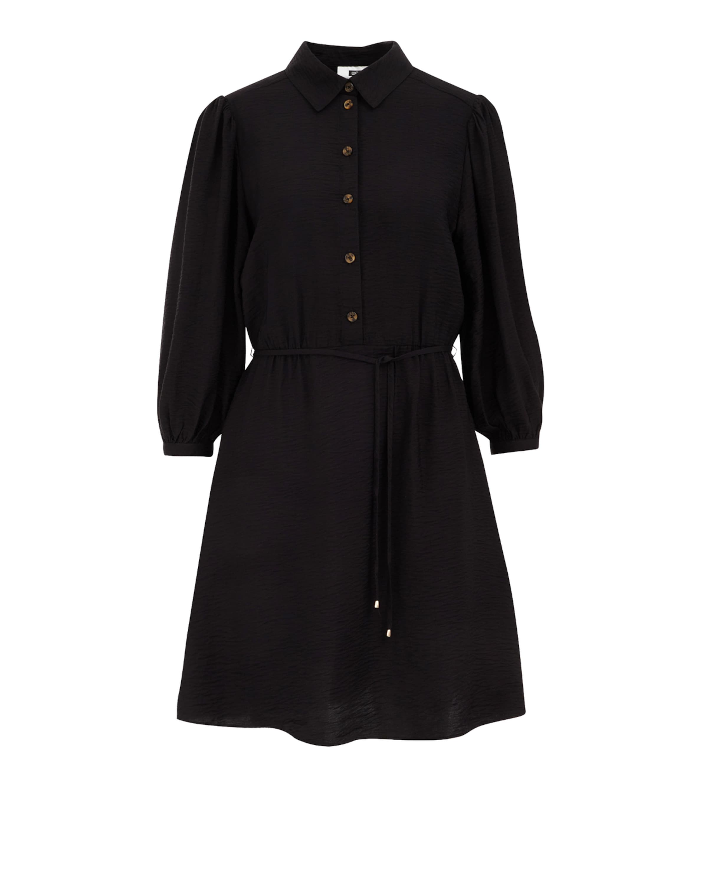 WE Fashion Рокля тип риза в черно: отпред