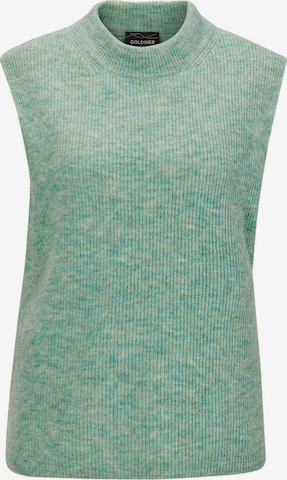 Goldner Strickweste in Grün: Vorderseite