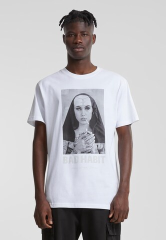 T-Shirt 'Bad Habit' Mister Tee en blanc