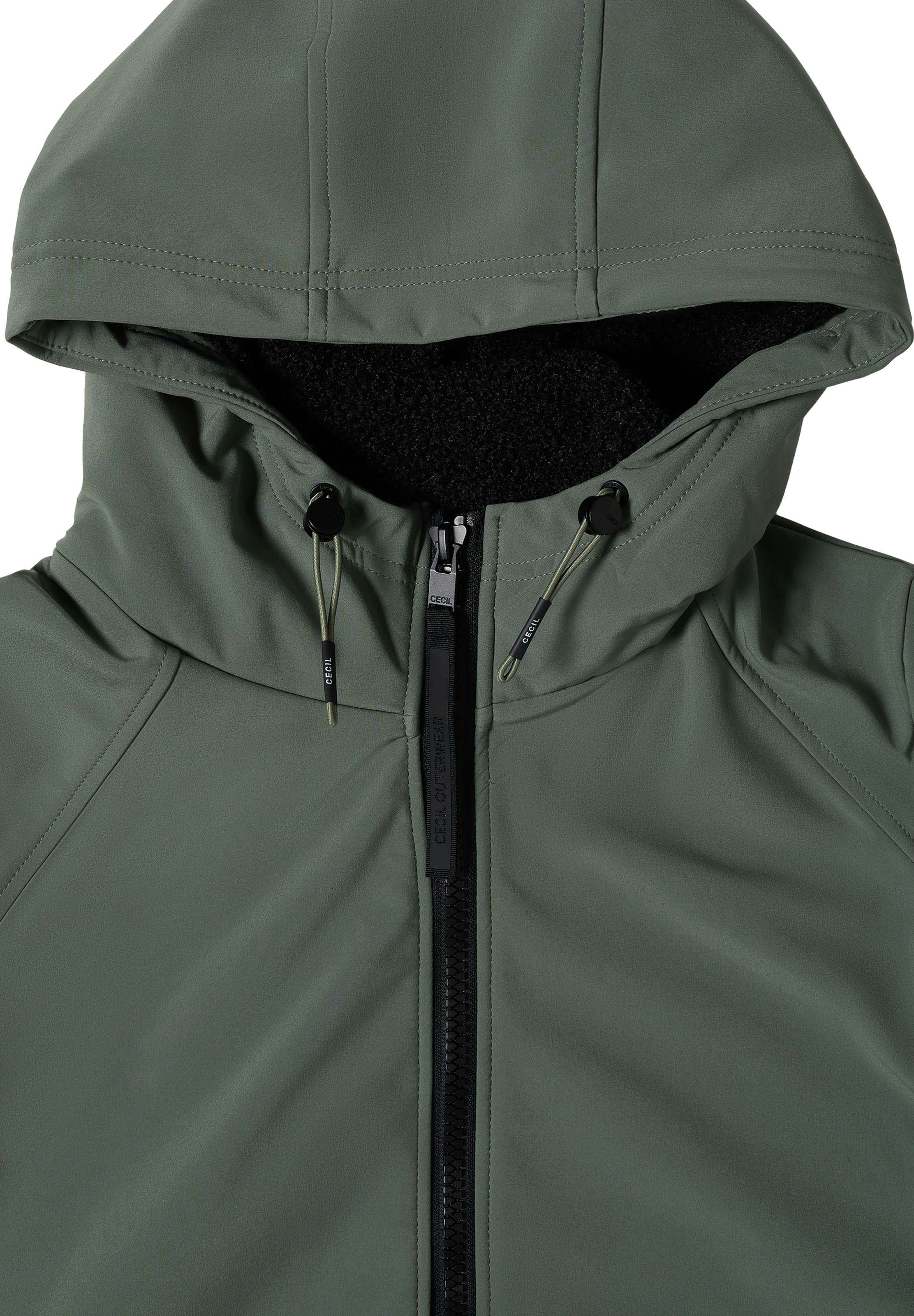 CECIL Softshell Mantel mit Kapuze in Grün