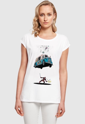 ABSOLUTE CULT T-Shirt 'Deadpool - Ice Cream' in Weiß: Vorderseite