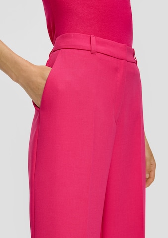 Wide leg Pantaloni con piega frontale di s.Oliver BLACK LABEL in rosa