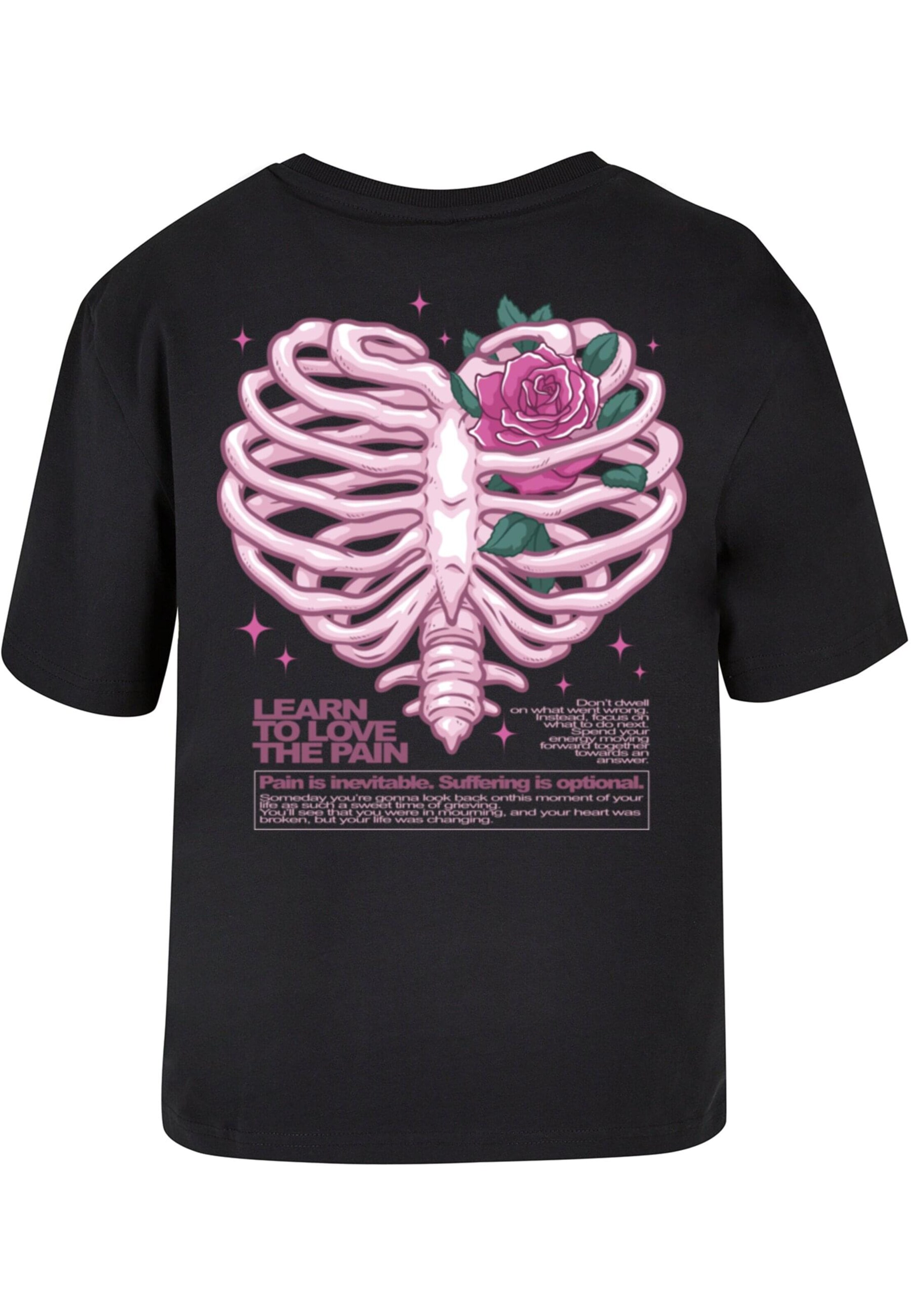 T-shirt 'Heart Cage Rose' Mister Tee en noir