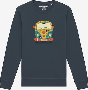 Sweat-shirt ' Hippies Bus ' Watapparel en gris : devant