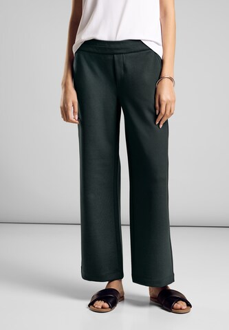 STREET ONE Wide Leg Hose in Grün: Vorderseite