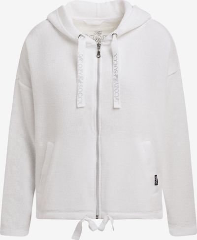 Soccx Oversize Sweatjacke aus Ripp Samt mit Kapuze in XS in weiß, Produktansicht