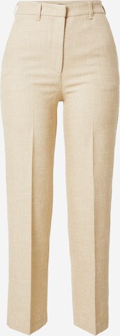 Sisley Regular Trousers with creases in Beige: front