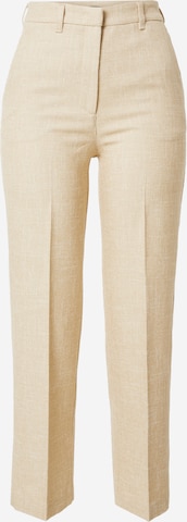 Sisley Regular Pleated Pants in Beige: front