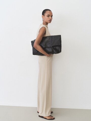 MANGO Loose fit Trousers 'CANDELA' in Beige