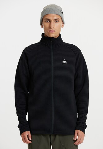 SOS Athletic Zip-Up Hoodie 'Muju' in Black: front