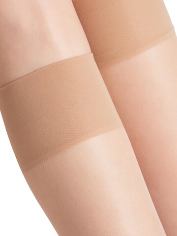 FALKE Knee High Socks 'Seidenglatt' in Beige