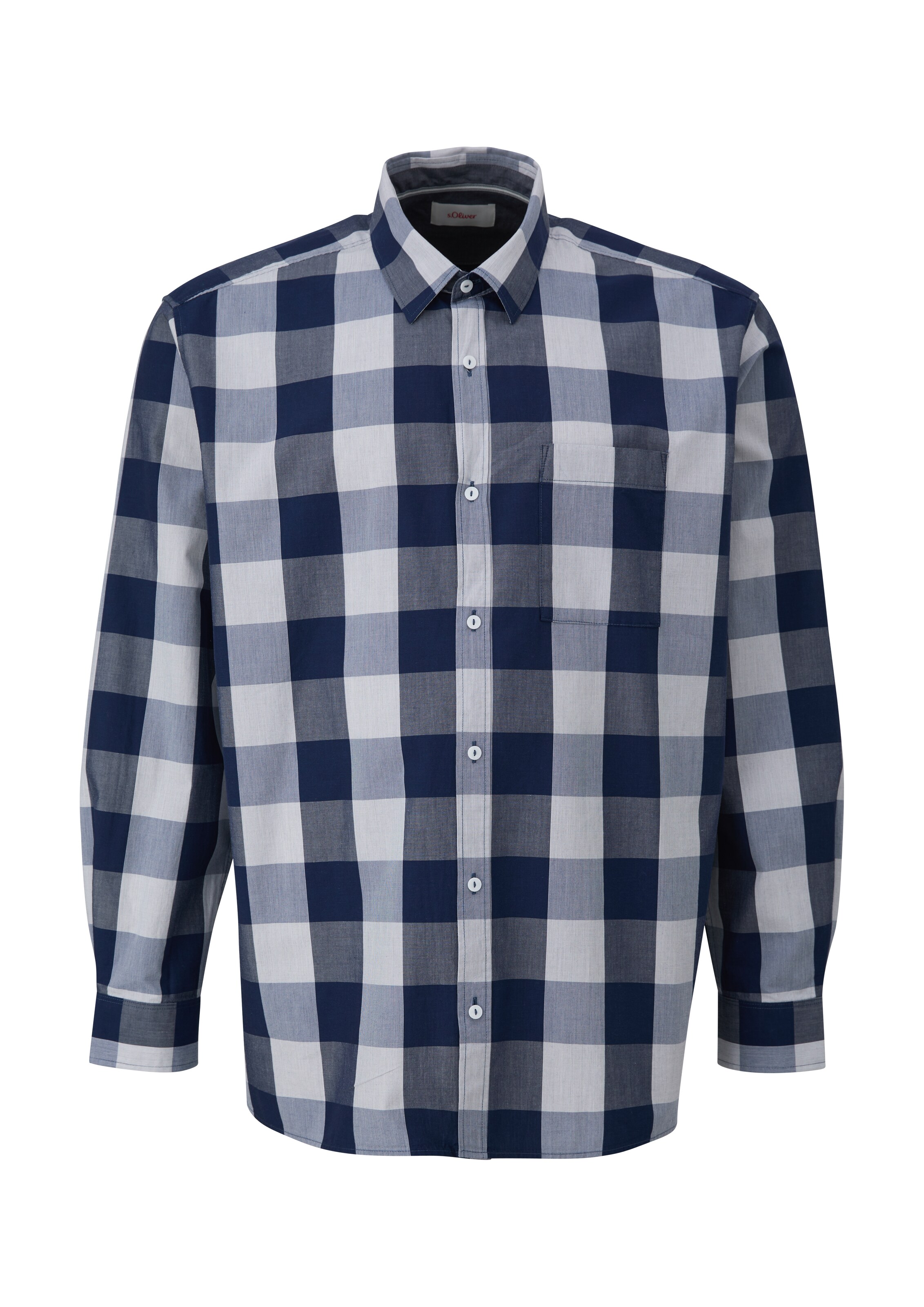 s.Oliver Red Label Big & Tall Regular fit Button Up Shirt in Blue: front