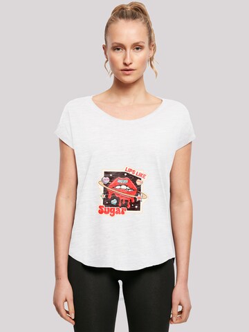 F4NT4STIC Shirt 'Lips Like Sugar Valentinstag' in Wit: voorkant