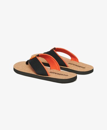 Superdry T-Bar Sandals in Black