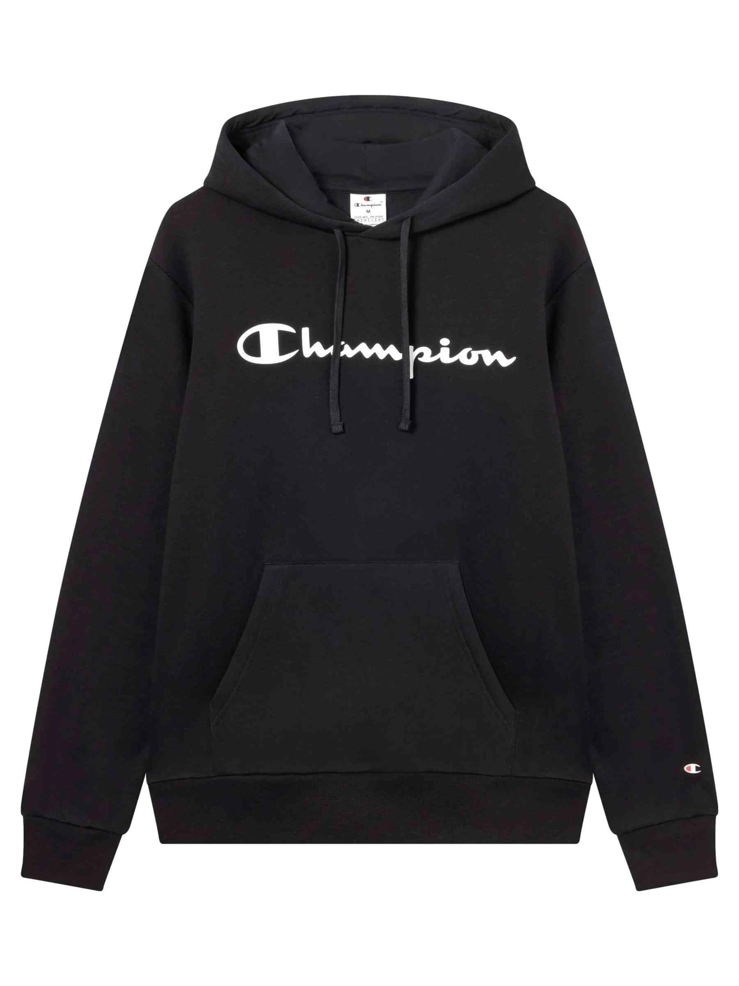 Champion -DO NOT USE- Sweatshirt 'Sudadera champion negra big printed logo hoodie'‌‌‌‌‌ in Schwarz