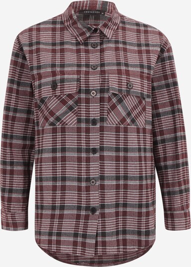 Trendyol Petite Bluse in dunkelrot / schwarz / weiß, Produktansicht
