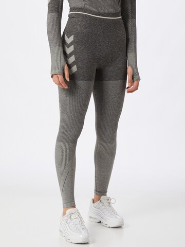 HummelSkinny Sportske hlače - siva boja: prednji dio