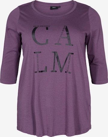 Zizzi - Camisa 'Mally' em roxo: frente