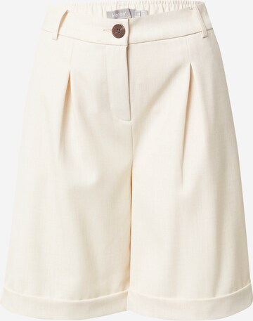 Fransa Wide leg Bandplooibroek 'Milena' in Beige: voorkant