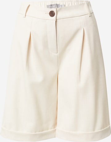 Fransa Wide Leg Plissert bukse 'Milena' i beige: forside