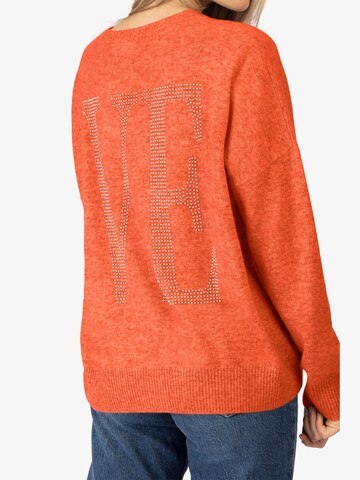 Rainbow Cashmere Pullover in Orange