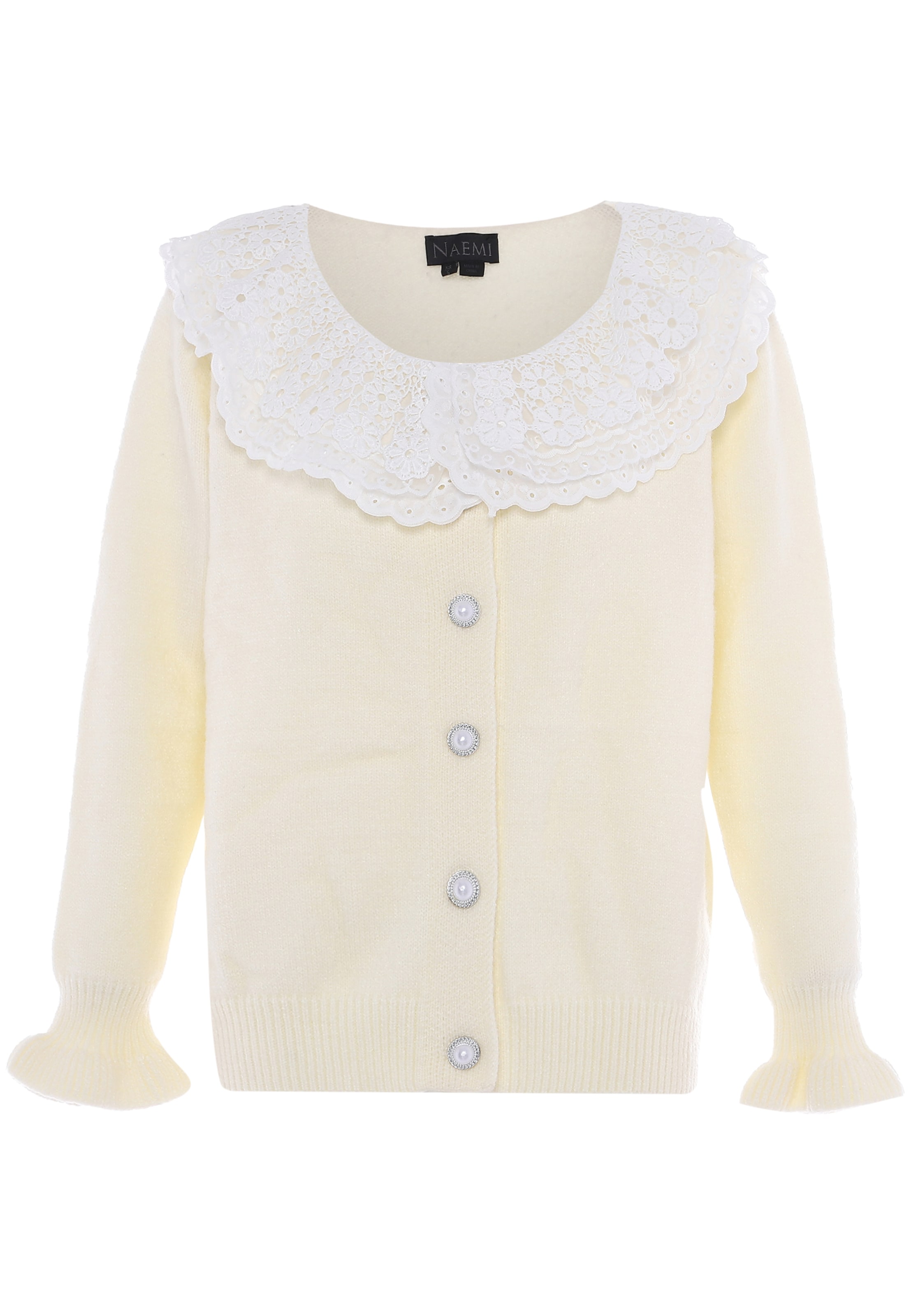 NAEMI Knit cardigan in Beige: front