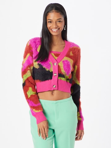 Nasty Gal Gebreid vest in Roze: voorkant