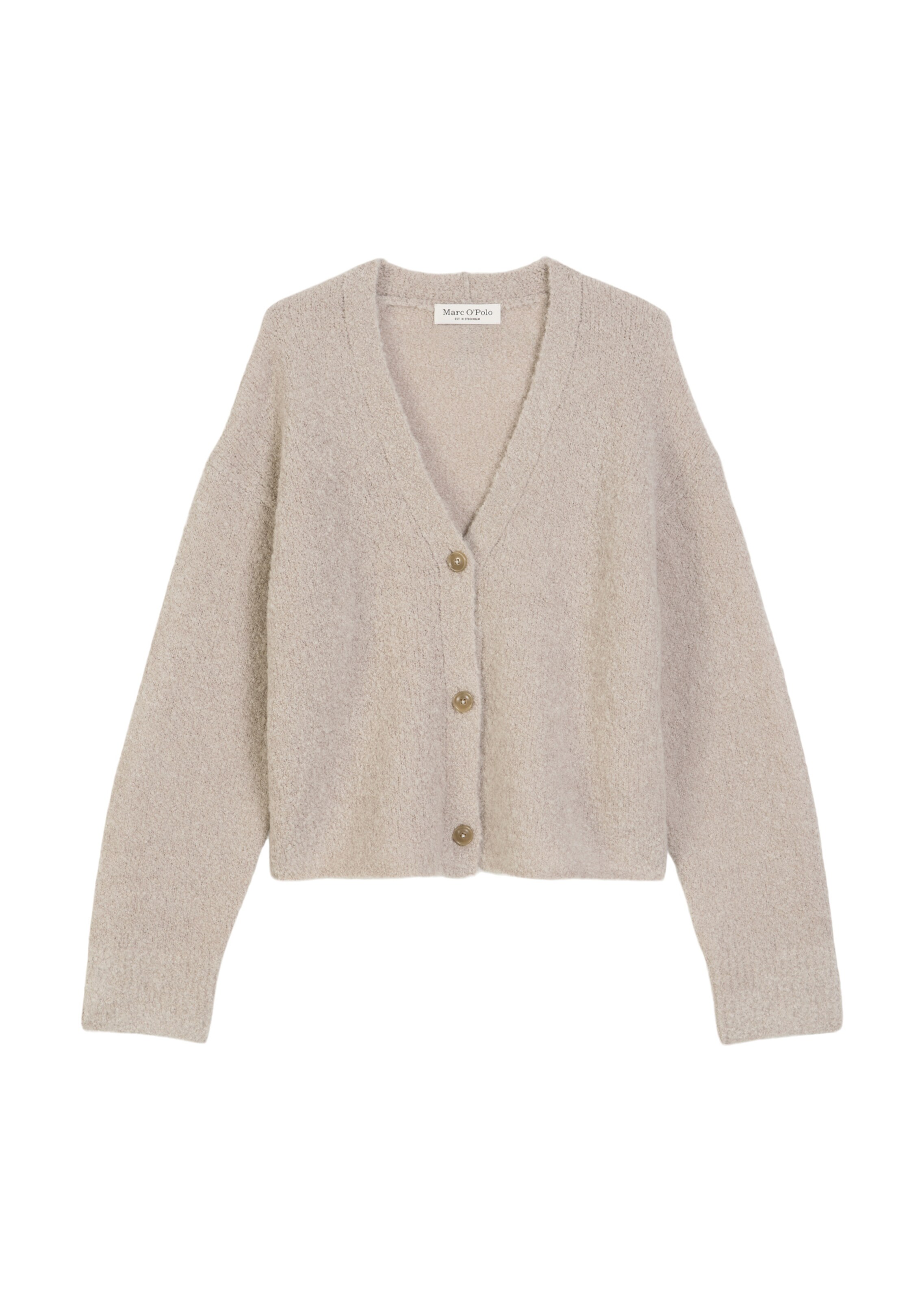 Marc O'Polo Knit cardigan 'Bouclé' in Beige: front