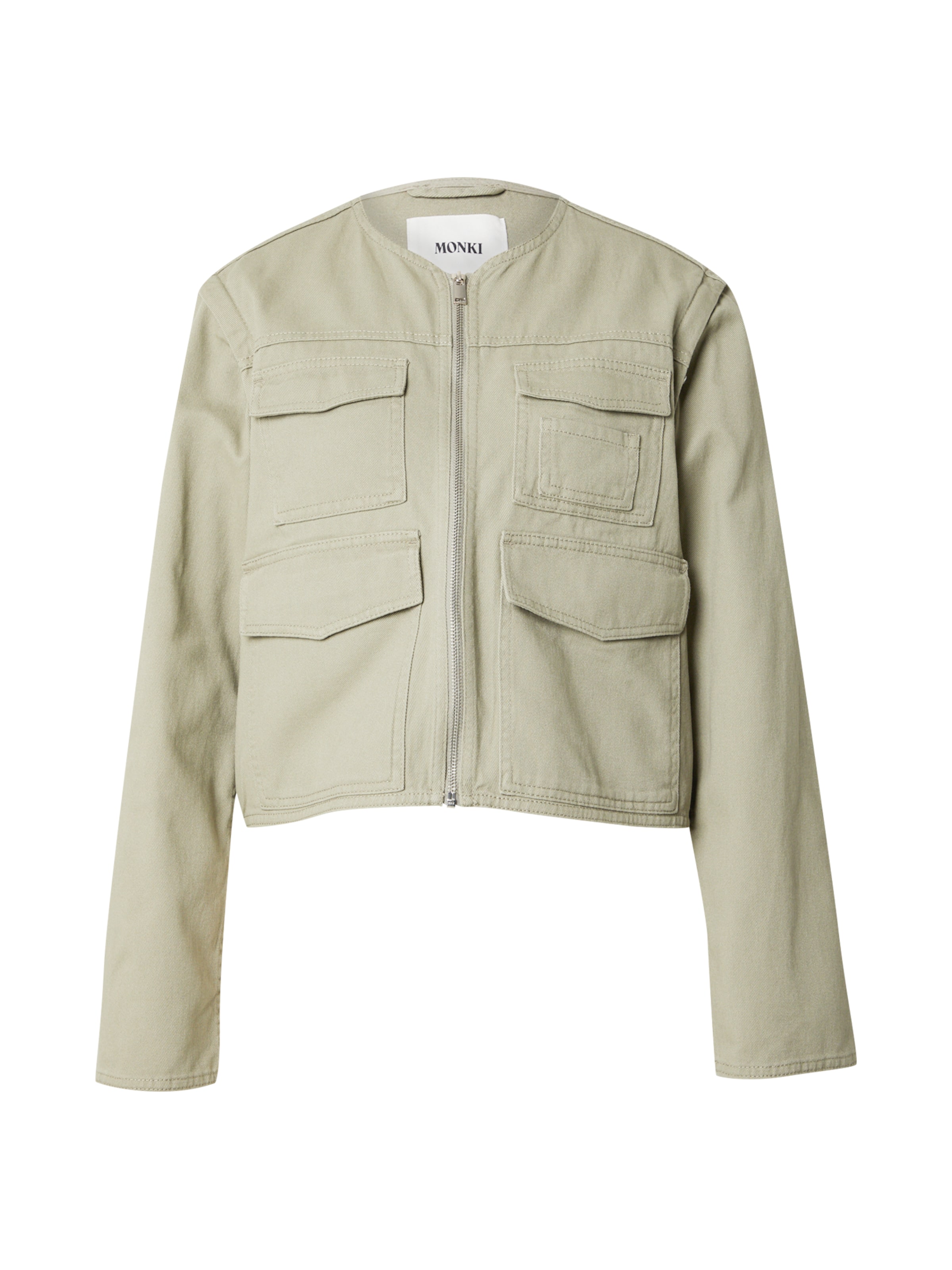 Monki Between-Season Jacket in Green: front
