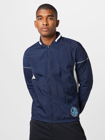 NIKE Athletic Jacket in Blue: front