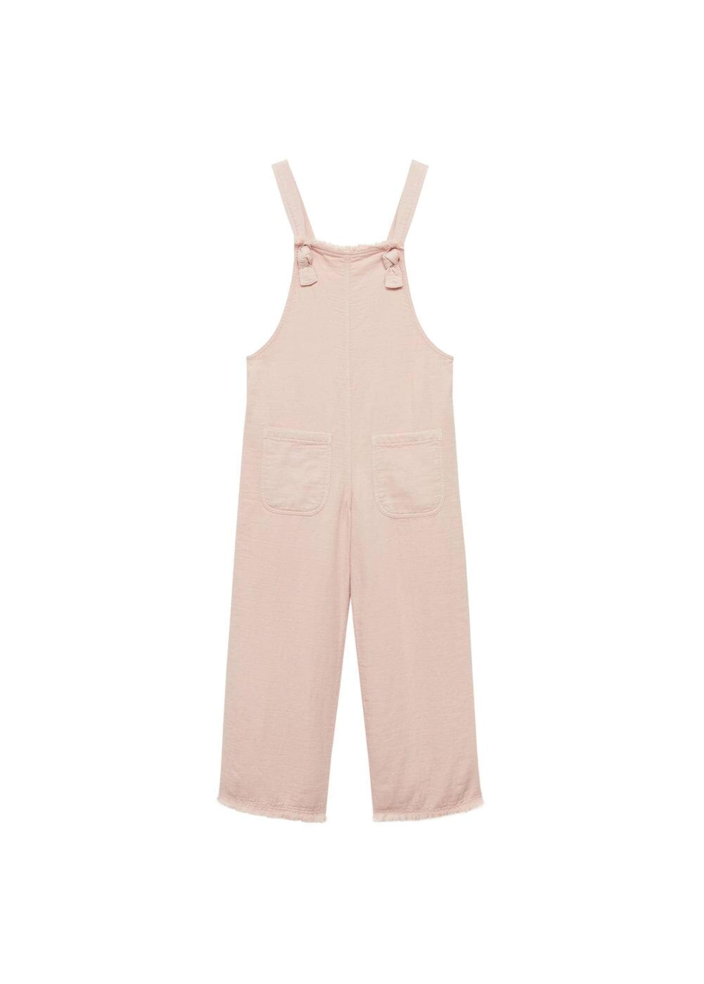 MANGO KIDS Regularen Hlače z naramnicami | roza barva: sprednja stran