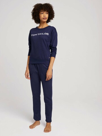 TOM TAILOR Regular Pyjamabroek in Blauw