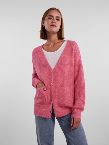 PIECES Knit Cardigan 'Lilan' in Pink: front