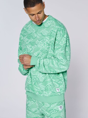 CHIEMSEE Sweatshirt ' mit Känguru-Alloverprint ' in Green