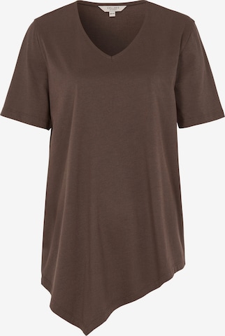 Cellbes of Sweden Jersey-Tunika mit kurzen Ärmeln in Braun: Vorderseite