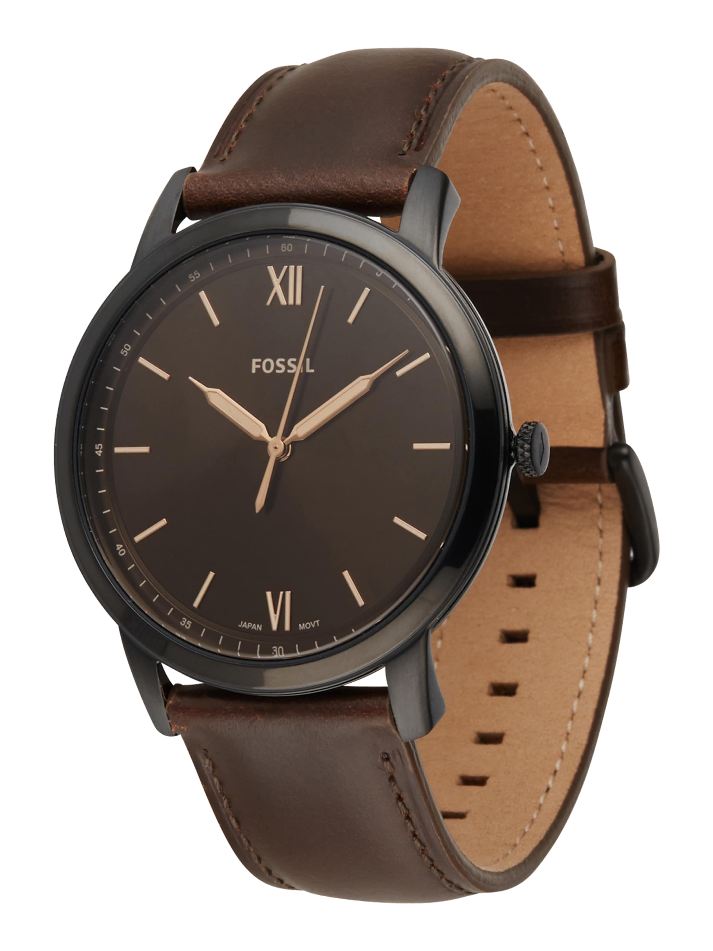 FOSSIL Analoog horloge in Bruin: voorkant