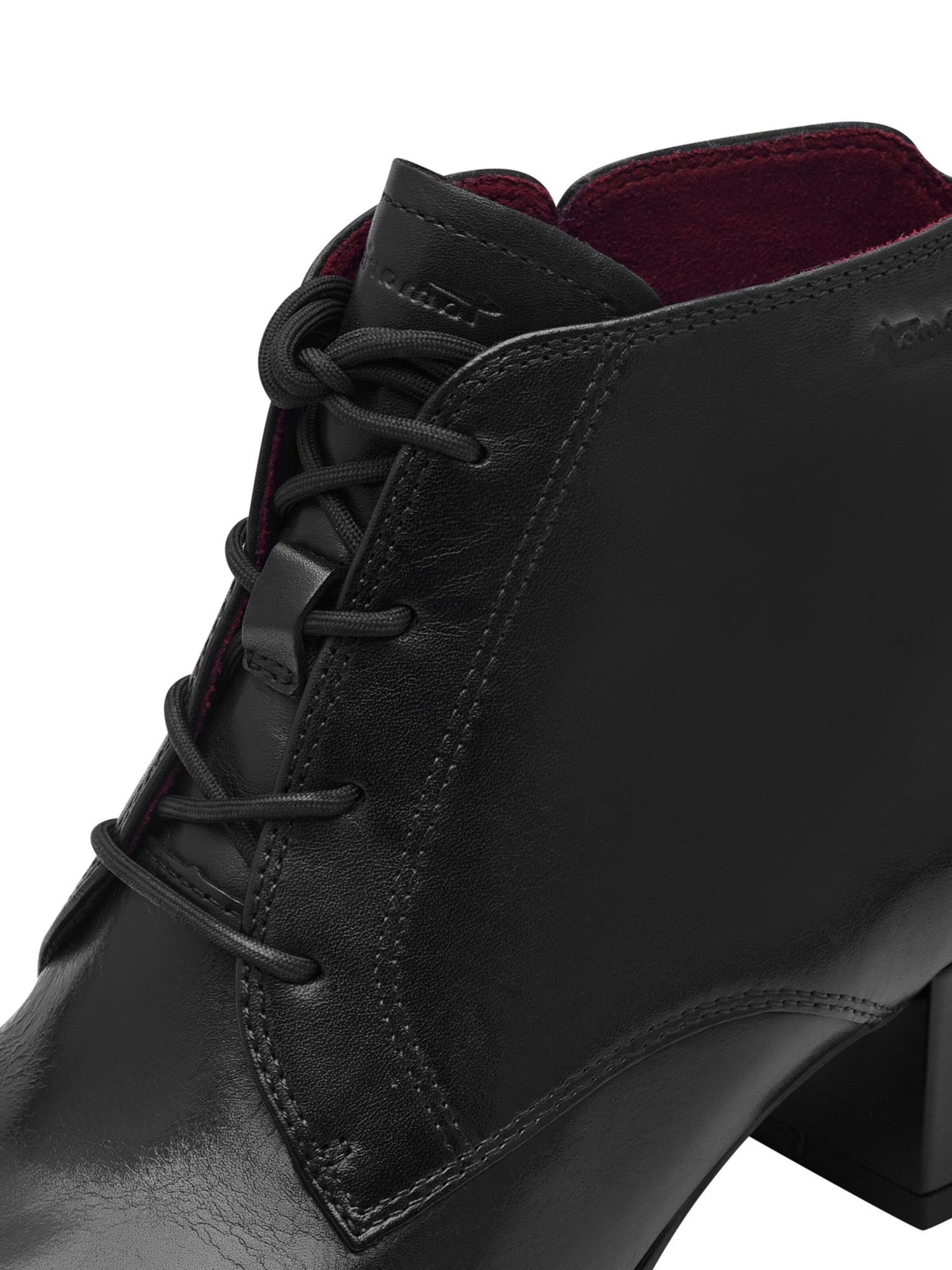 Tamaris Fűzős rövid szárú csizmák - fekete