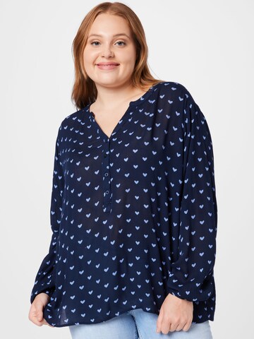 Camicia da donna 'Bett' di KAFFE CURVE in blu: frontale