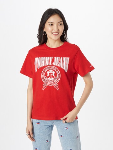 T-shirt Tommy Jeans en rouge : devant