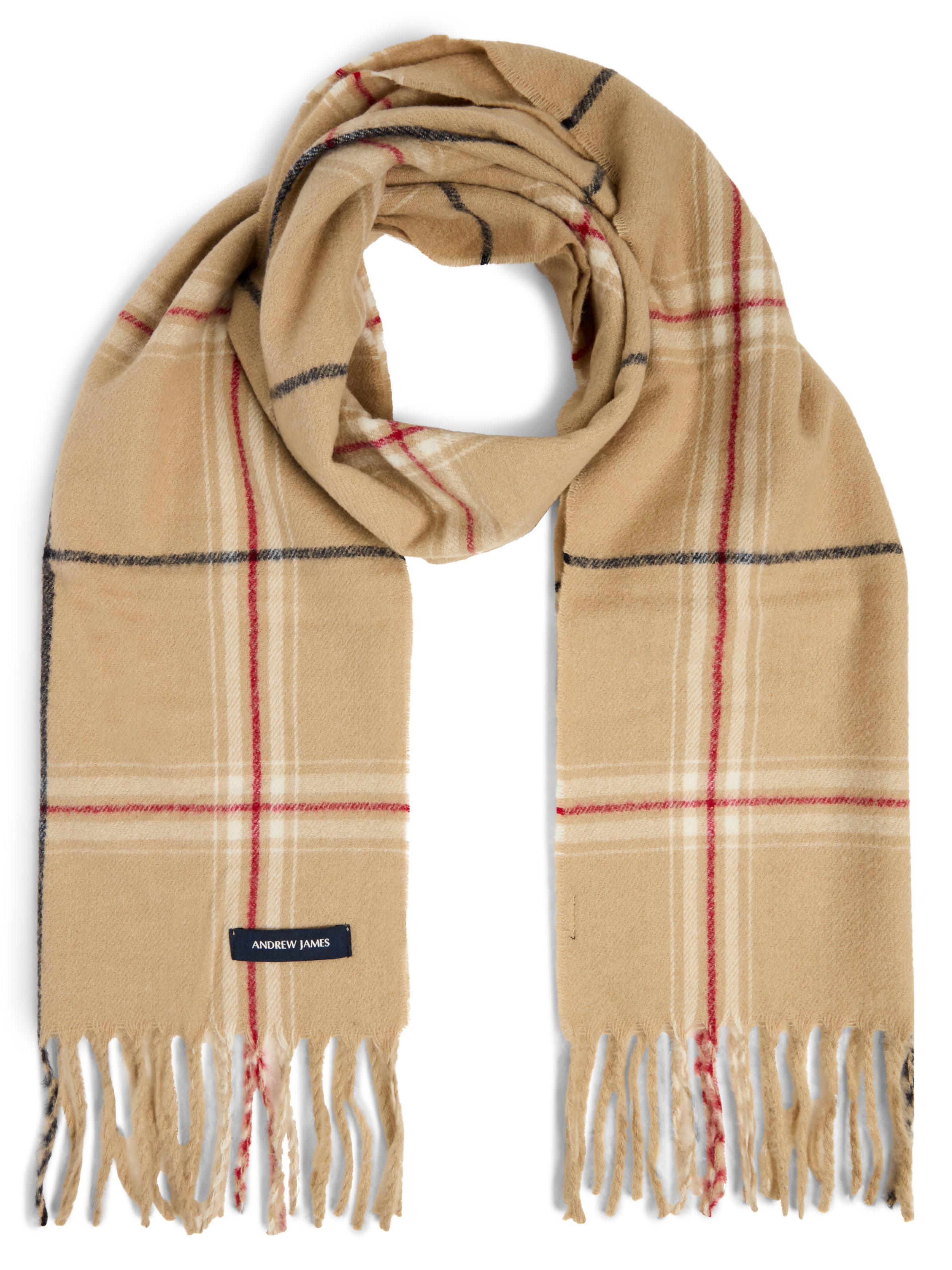 Andrew James Sjaal in Beige: voorkant